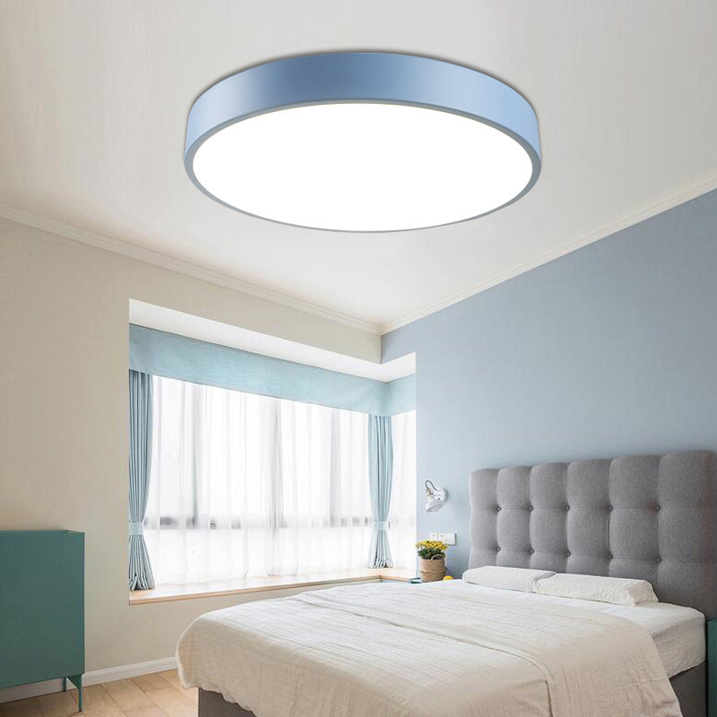 Modern Style Circle Shape Ceiling Lamp Metal 1 Light Ceiling Lighting for Living Room