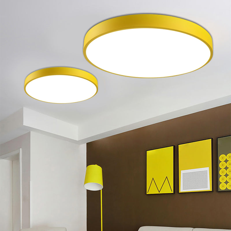 Modern Style Circle Shape Ceiling Lamp Metal 1 Light Ceiling Lighting for Living Room