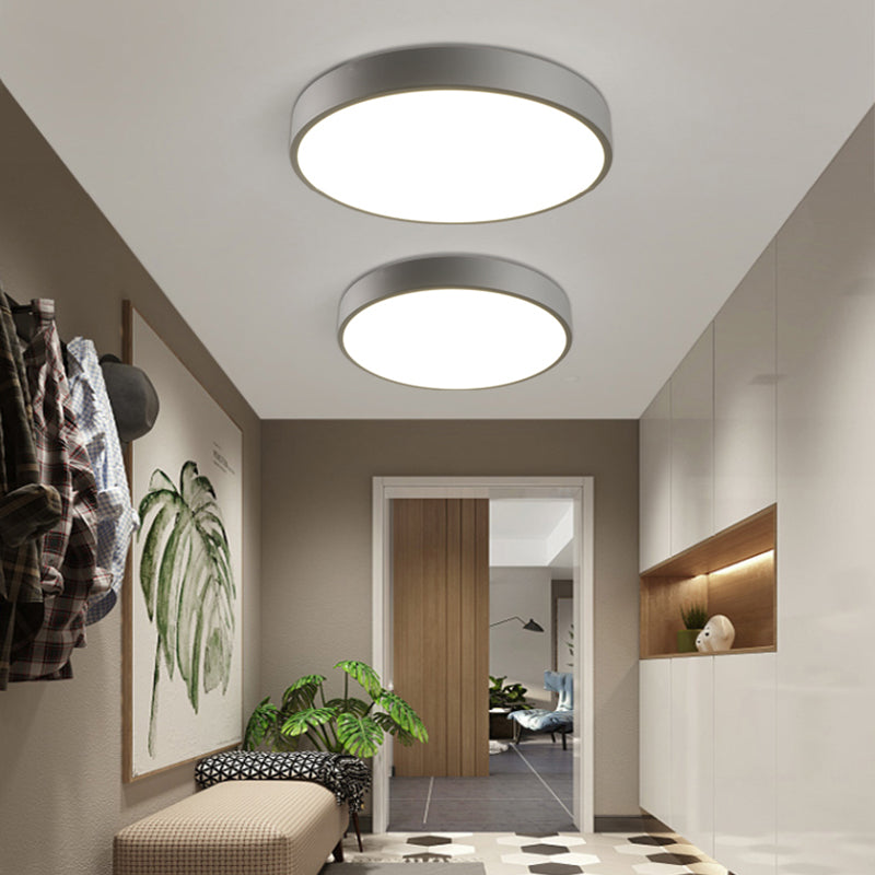 Modern Style Circle Shape Ceiling Lamp Metal 1 Light Ceiling Lighting for Living Room