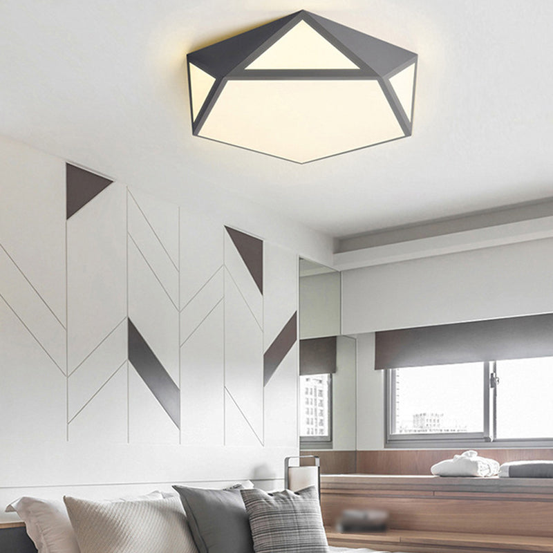 Modern Style Pentagon Shape Ceiling Light Metal 1 Light Ceiling Lighting for Dining Room