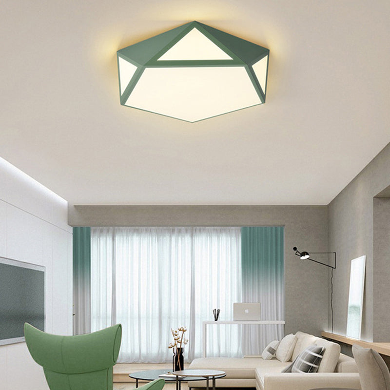 Modern Style Pentagon Shape Ceiling Light Metal 1 Light Ceiling Lighting for Dining Room