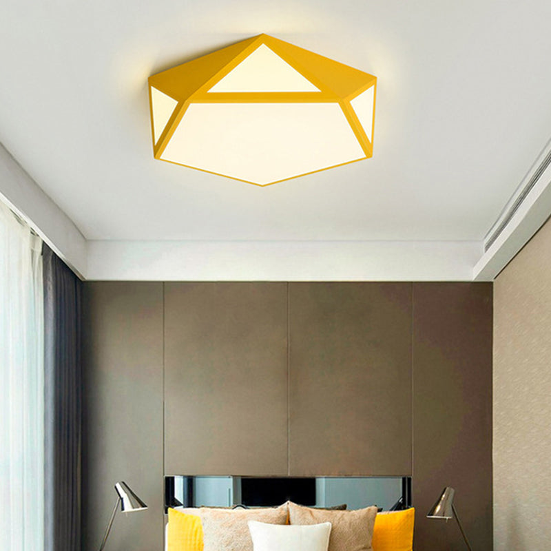 Modern Style Pentagon Shape Ceiling Light Metal 1 Light Ceiling Lighting for Dining Room