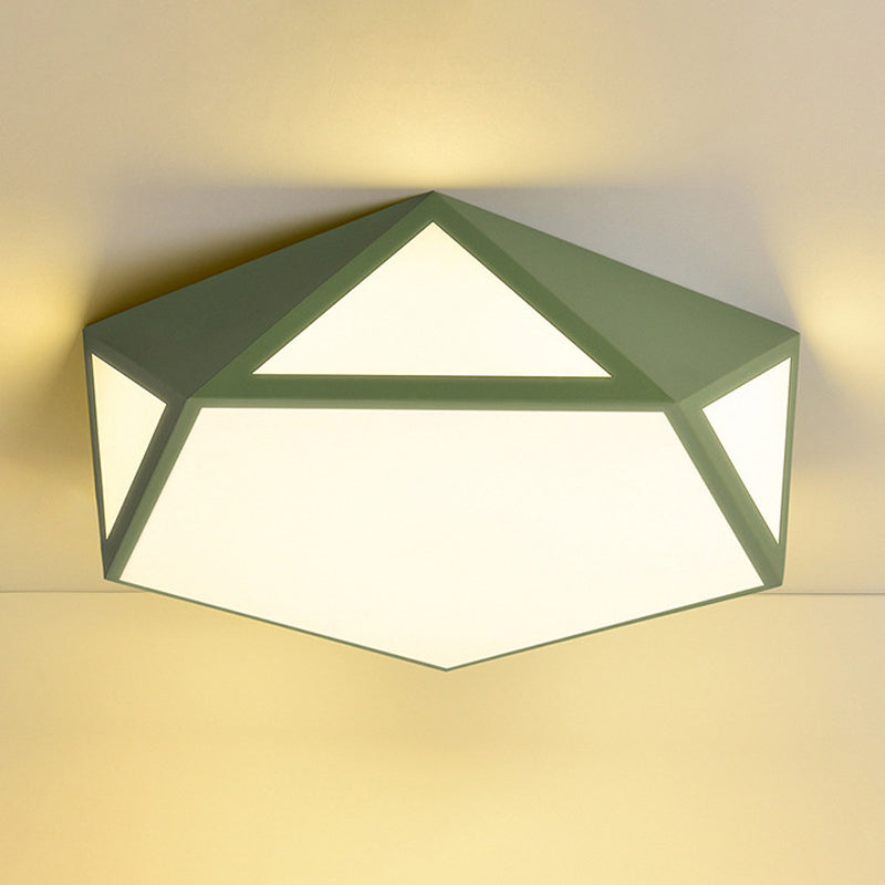 Modern Style Pentagon Shape Ceiling Light Metal 1 Light Ceiling Lighting for Dining Room