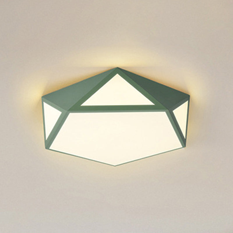 Modern Style Pentagon Shape Ceiling Light Metal 1 Light Ceiling Lighting for Dining Room