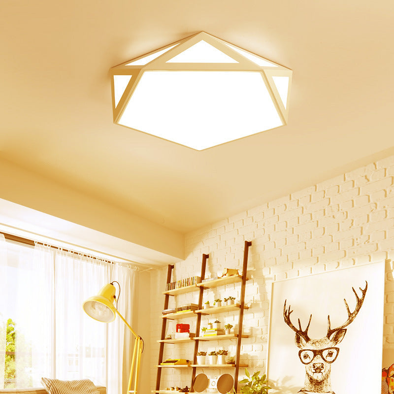 Metal Geometric Flushmount Ceiling Lamp Nordic Style LED Flush Mount Lighting for Bedroom