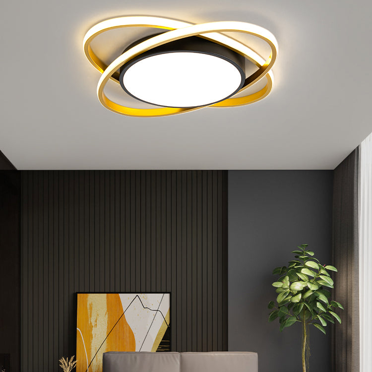 Modern Style Geometry Shade Ceiling Fixtures Metal 3 Light Ceiling Mounted Lights