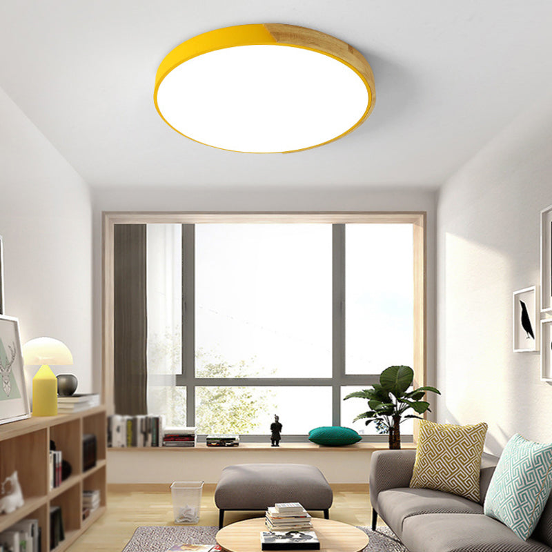 Circular Flush Mount Ceiling Lamp Nordic Style LED Flush Mount Lighting for Bedroom