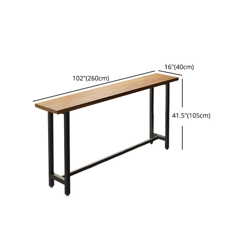 Industrial Rectangle Wood Top Counter Table 42-inch Height Bar Table