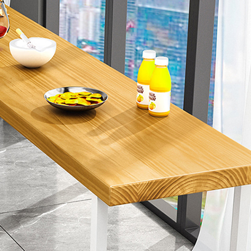 Pine Wood Bar Dining Table Modern Rectangle Bar Table with Sled Pedestal for Dining Room