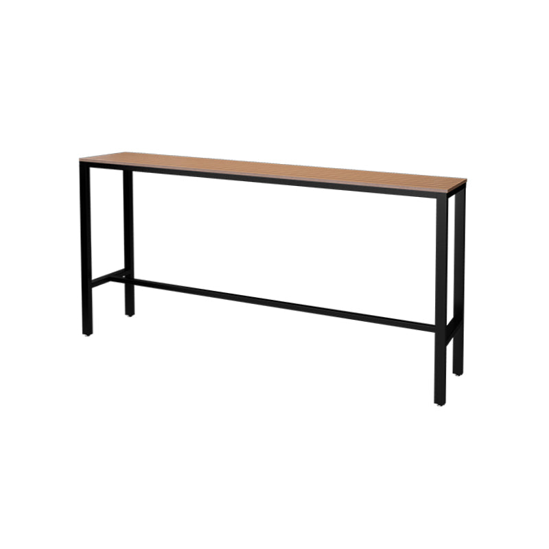 Wood Bar Dining Table Industrial Rectangle Bar Table with Trestle for Milk Tea Shop