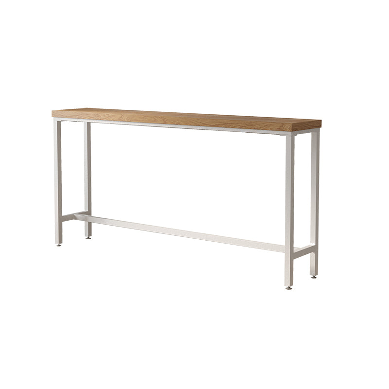 Pine Wood Bar Dining Table Modern Rectangle Bar Table with Trestle for Dining Room