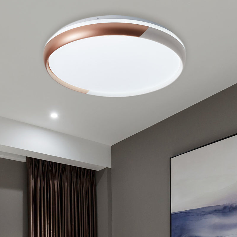 Ronde Acryl Flush Light Fixture Modernist Zwart/Rose Goud LED Flush Mount Plafond Lamp voor Slaapkamer