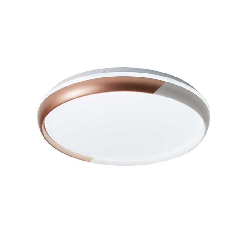 Round Acrylic Flush Light Fixture Modernist Black/Rose Gold LED Flush Mount Ceiling Lamp for Bedroom