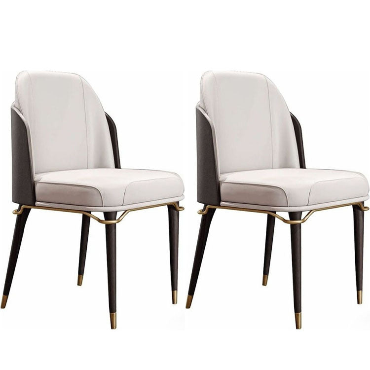 Armless Dining Chairs Glam Faux Leather Side Chairs for Dining Room