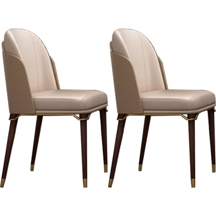 Armless Dining Chairs Glam Faux Leather Side Chairs for Dining Room