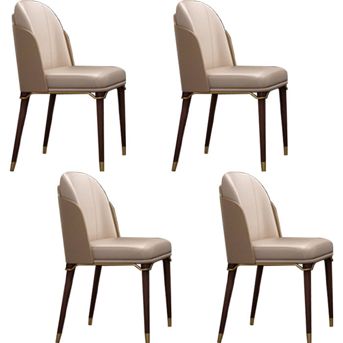 Armless Dining Chairs Glam Faux Leather Side Chairs for Dining Room