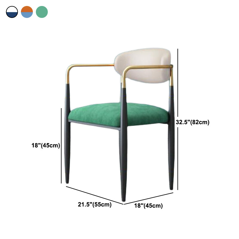 Contemporary Open Back Chair Upholstered Dining Side Chair for Indoor