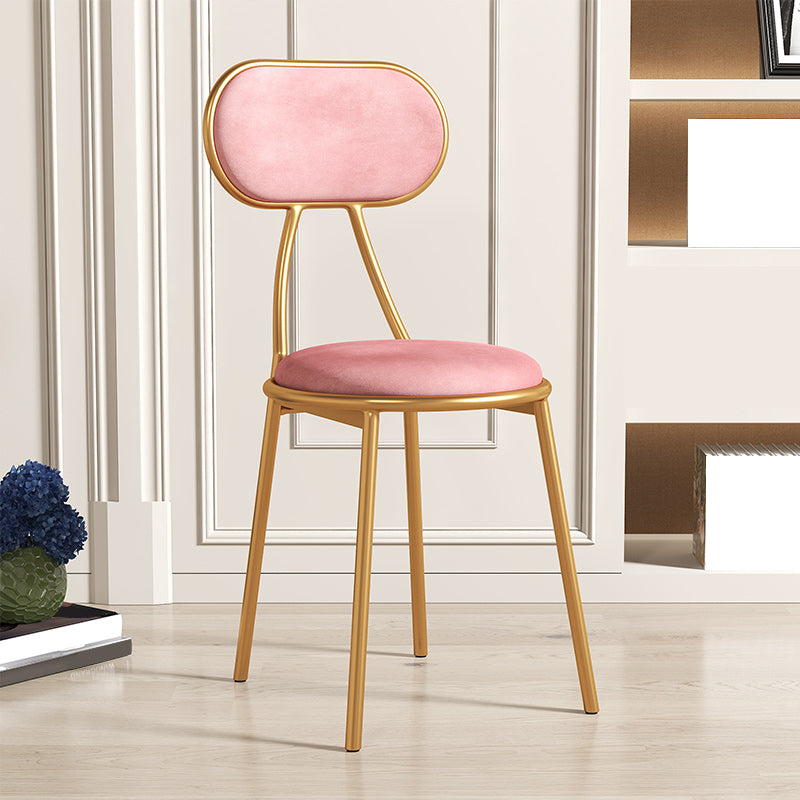 Glam Style Open Back Chair Upholstered Stackable Dining Side Chair