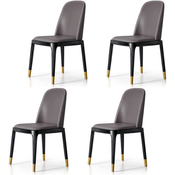 Glam Style Side Dining Chairs Faux Leather Dining Chairs for Dining Room