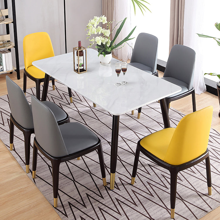 Glam Style Side Dining Chairs Faux Leather Dining Chairs for Dining Room