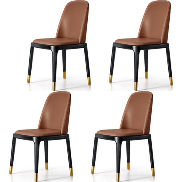 Glam Style Side Dining Chairs Faux Leather Dining Chairs for Dining Room