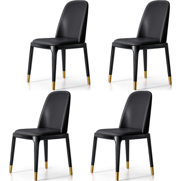 Glam Style Side Dining Chairs Faux Leather Dining Chairs for Dining Room