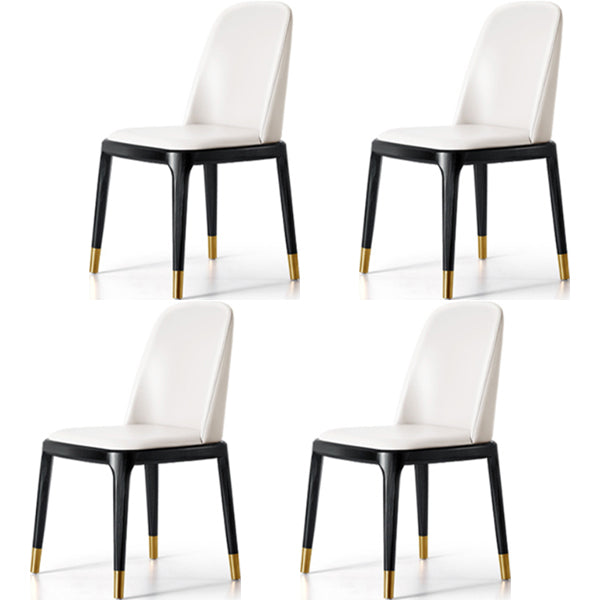 Glam Style Side Dining Chairs Faux Leather Dining Chairs for Dining Room