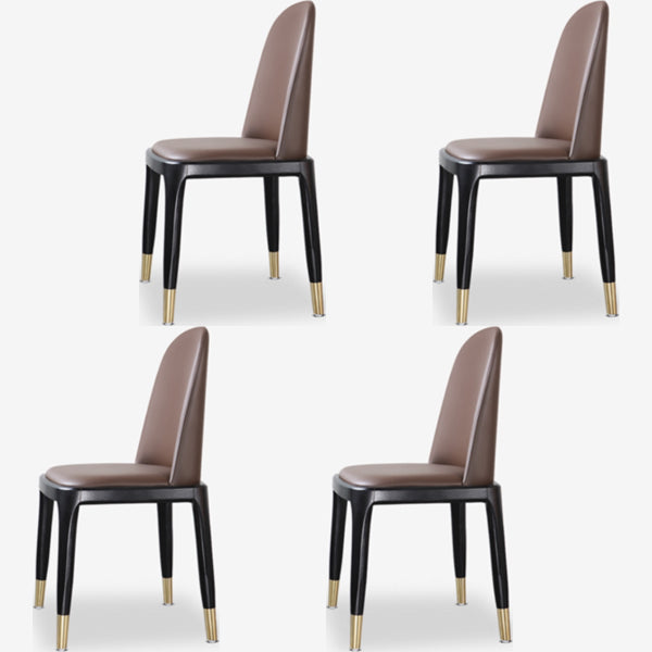 Glam Style Side Dining Chairs Faux Leather Dining Chairs for Dining Room