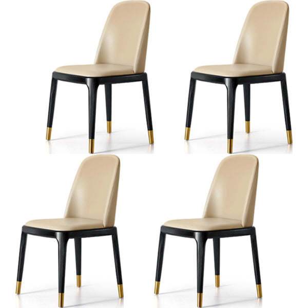 Glam Style Side Dining Chairs Faux Leather Dining Chairs for Dining Room