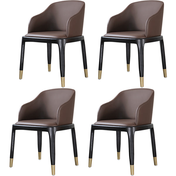 Glam Style Side Dining Chairs Faux Leather Dining Chairs for Dining Room