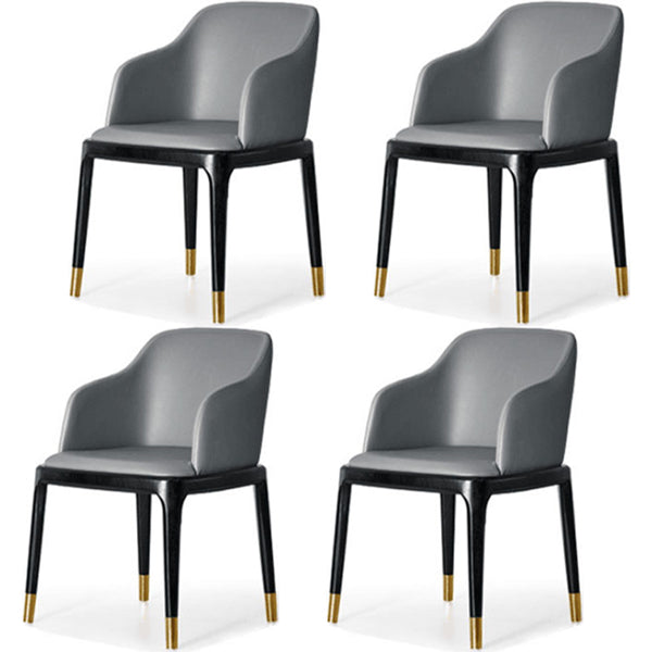 Glam Style Side Dining Chairs Faux Leather Dining Chairs for Dining Room