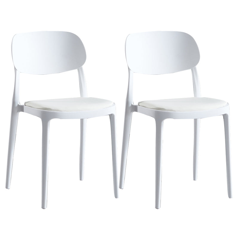 Plastic Scandinavian Armless Chair Indoor-Outdoor Open Back Chair