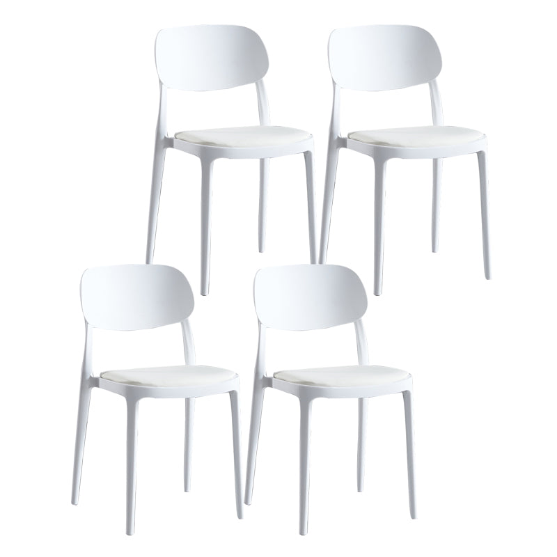 Plastic Scandinavian Armless Chair Indoor-Outdoor Open Back Chair