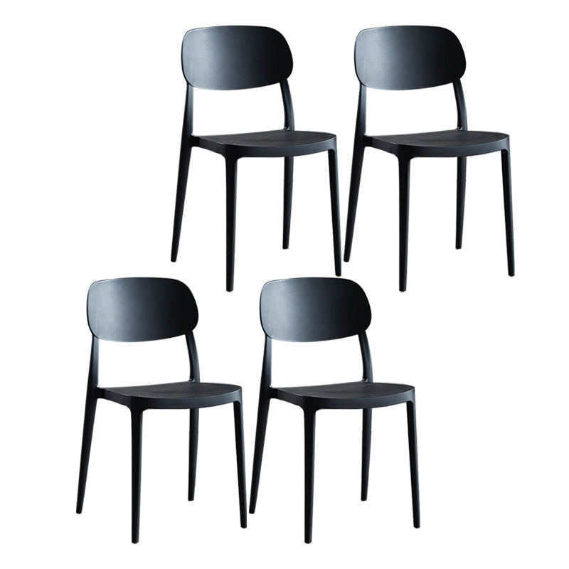 Plastic Scandinavian Armless Chair Indoor-Outdoor Open Back Chair