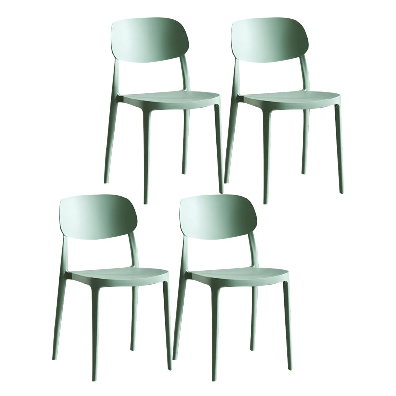 Plastic Scandinavian Armless Chair Indoor-Outdoor Open Back Chair