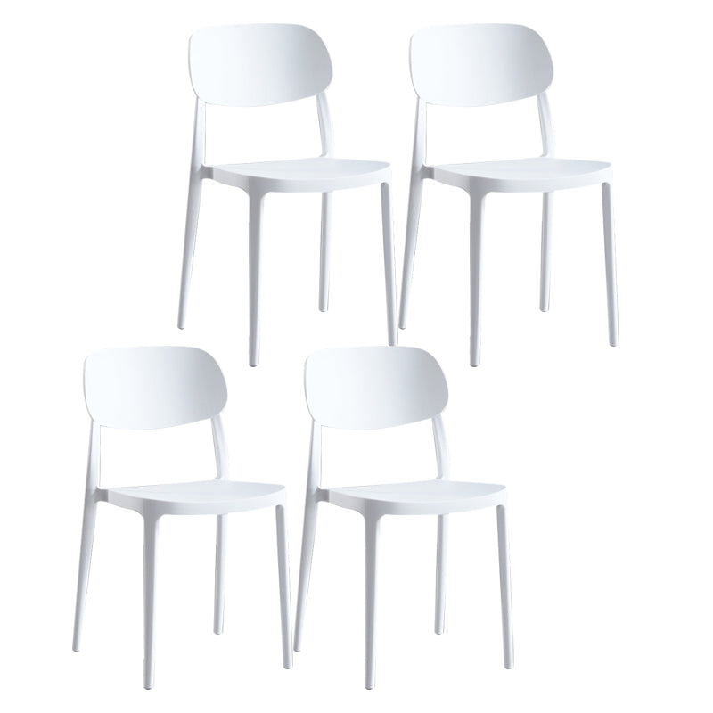 Plastic Scandinavian Armless Chair Indoor-Outdoor Open Back Chair