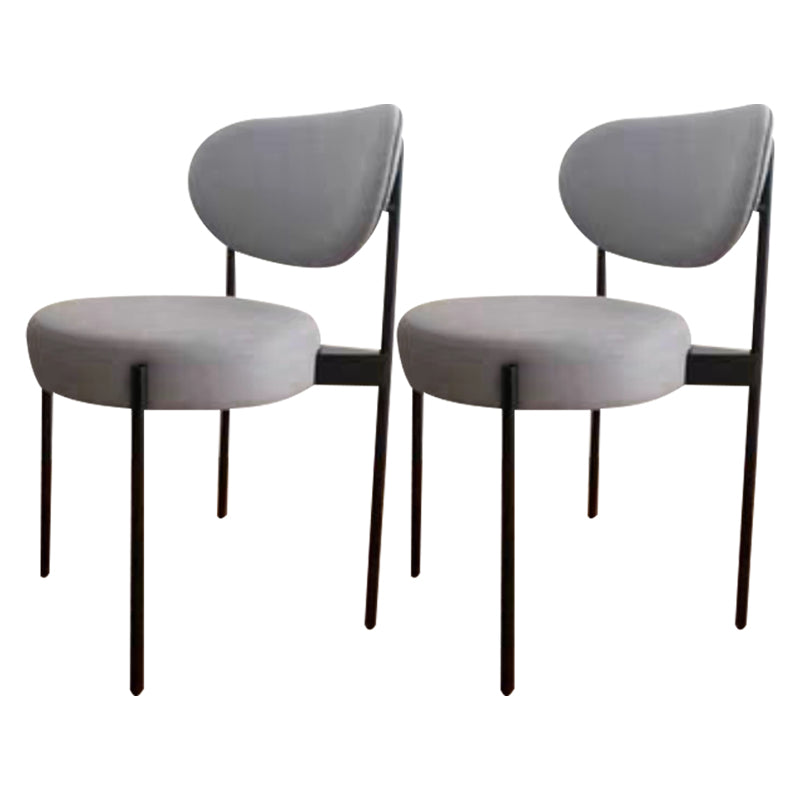 Glam Style Open Back Chair Upholstered Dining Side Chair for Indoor