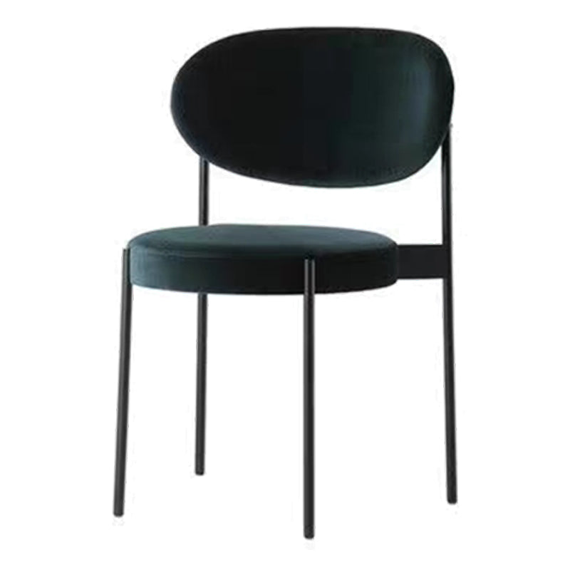 Glam Style Open Back Chair Upholstered Dining Side Chair for Indoor