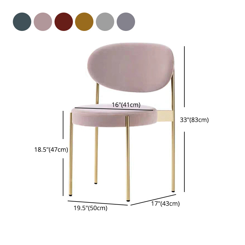 Glam Style Open Back Chair Upholstered Dining Side Chair for Indoor