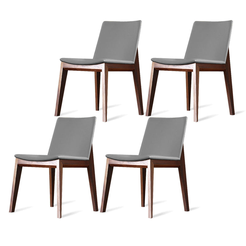 Modern Dining Room Armless Chairs Oak Wood Dining Chairs for Kitchen