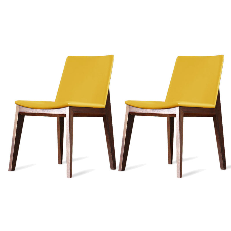 Modern Dining Room Armless Chairs Oak Wood Dining Chairs for Kitchen