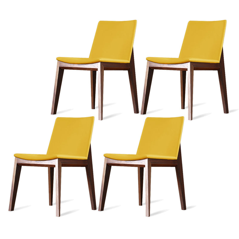 Modern Dining Room Armless Chairs Oak Wood Dining Chairs for Kitchen