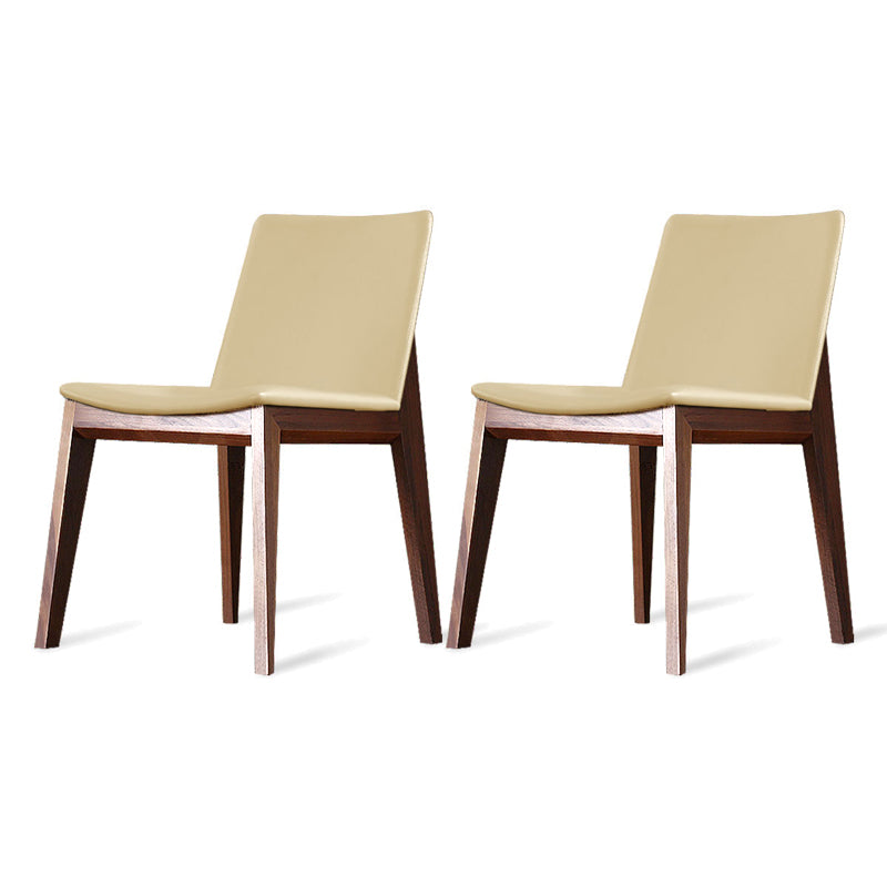 Modern Dining Room Armless Chairs Oak Wood Dining Chairs for Kitchen