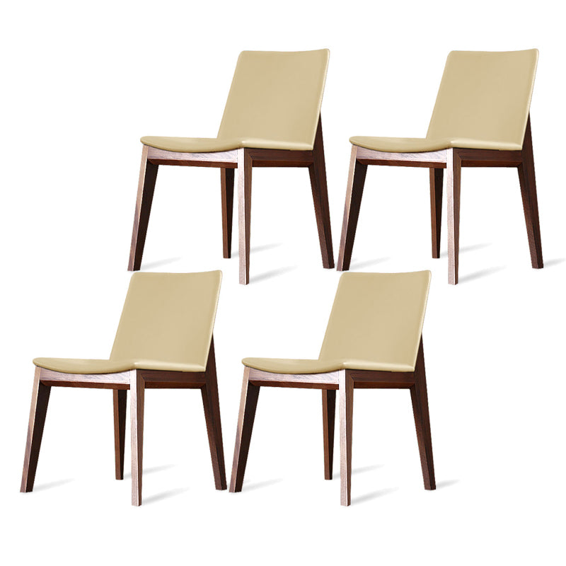 Modern Dining Room Armless Chairs Oak Wood Dining Chairs for Kitchen