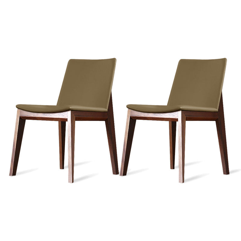 Modern Dining Room Armless Chairs Oak Wood Dining Chairs for Kitchen