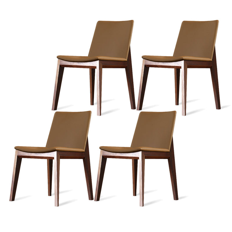 Modern Dining Room Armless Chairs Oak Wood Dining Chairs for Kitchen