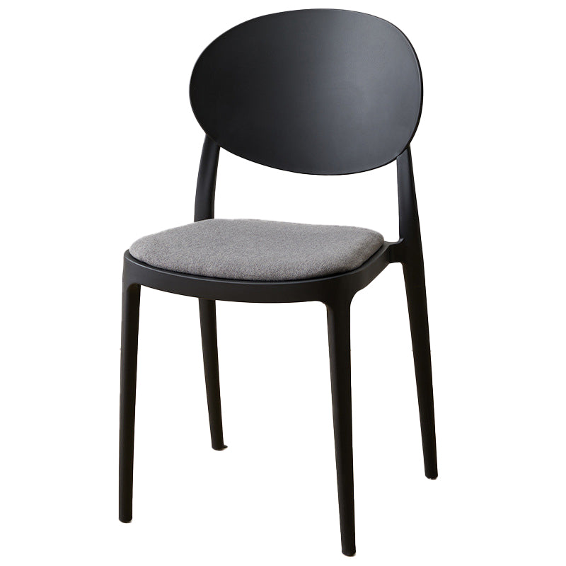 Scandinavian Plastic Armless Chair Indoor-Outdoor Open Back Chair