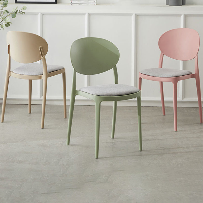 Scandinavian Plastic Armless Chair Indoor-Outdoor Open Back Chair