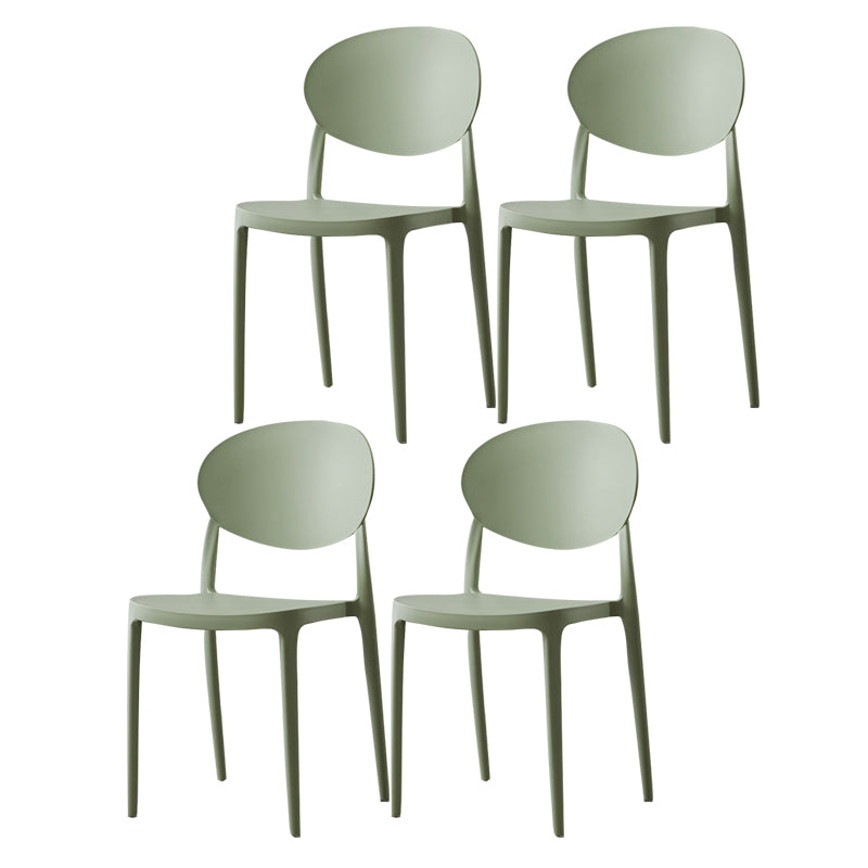 Scandinavian Plastic Armless Chair Indoor-Outdoor Open Back Chair