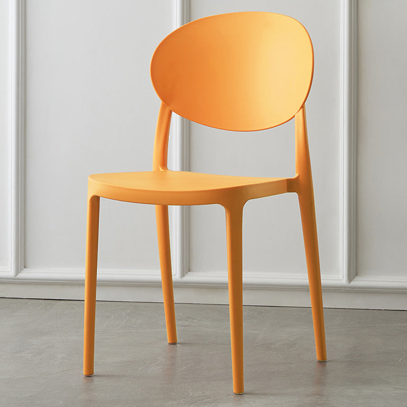 Scandinavian Plastic Armless Chair Indoor-Outdoor Open Back Chair